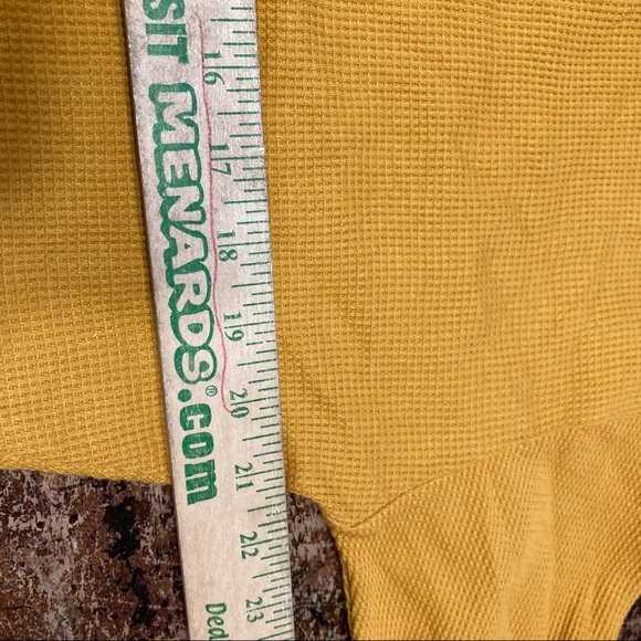 Anthro Akemi + Kin Waffle Knit Top Thermal Mustard Small - Picture 7 of 7